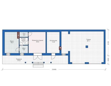 Планировка первого этажа :: Проект дома из кирпича 38-21