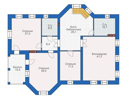 Планировка мансардного этажа :: Проект дома из кирпича 38-32