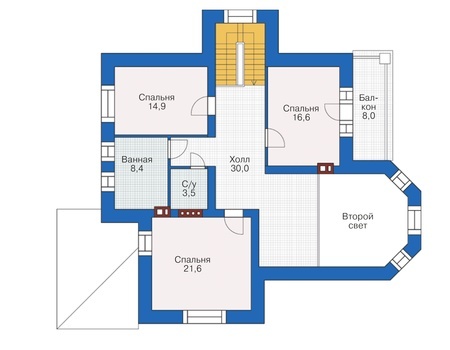 Планировка мансардного этажа :: Проект дома из кирпича 38-39