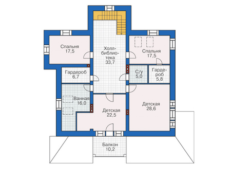 Планировка мансардного этажа :: Проект дома из кирпича 38-61