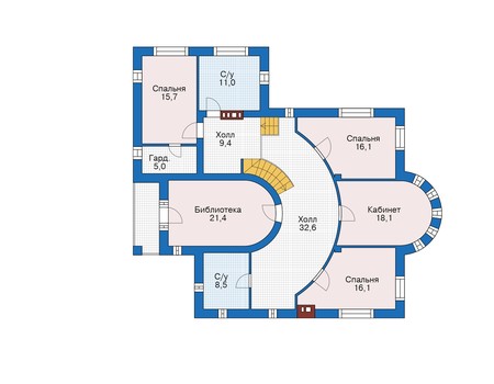 Планировка мансардного этажа :: Проект дома из кирпича 39-37