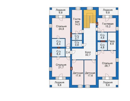 Планировка мансардного этажа :: Проект дома из кирпича 39-41