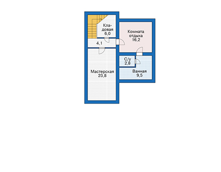 Планировка цокольного этажа :: Проект дома из кирпича 40-03