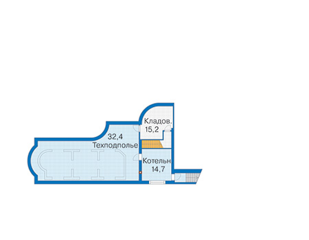 Планировка цокольного этажа :: Проект дома из кирпича 40-32