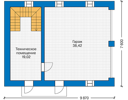 Планировка первого этажа :: Проект дома из кирпича 41-21