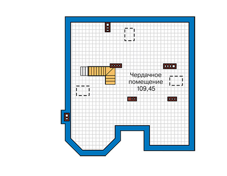 Планировка третьего этажа :: Проект дома из кирпича 42-35