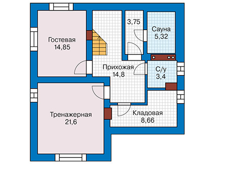 Планировка цокольного этажа :: Проект дома из кирпича 42-91