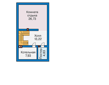 Планировка цокольного этажа :: Проект дома из кирпича 43-49