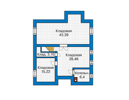 Планировка цокольного этажа :: Проект дома из кирпича 43-53