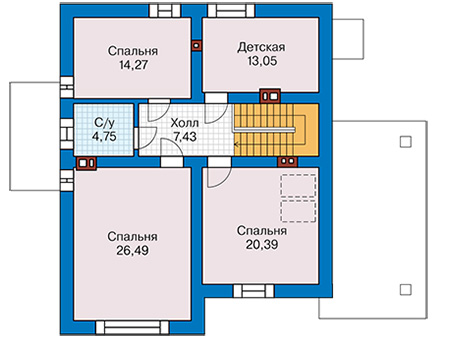 Планировка мансардного этажа :: Проект дома из кирпича 43-57