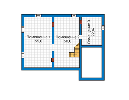 Планировка цокольного этажа :: Проект дома из кирпича 44-01