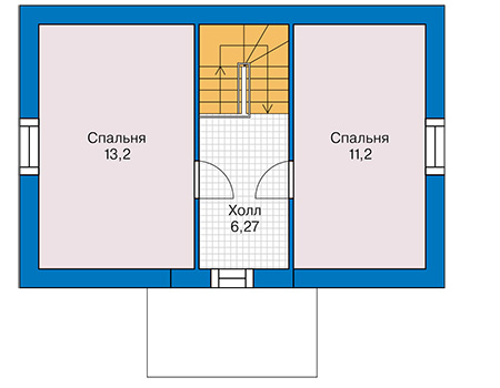 Планировка мансардного этажа :: Проект дома из кирпича 44-07