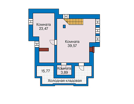 Планировка цокольного этажа :: Проект дома из кирпича 44-12