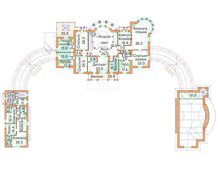 Планировка второго этажа :: Проект дома из кирпича 45-10