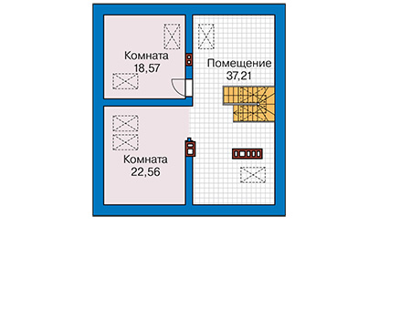 Планировка мансардного этажа :: Проект дома из кирпича 45-95