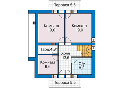 Планировка мансардного этажа :: Проект дома из кирпича 46-47