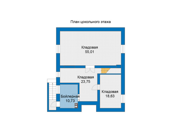 Планировка цокольного этажа :: Проект дома из кирпича 47-79