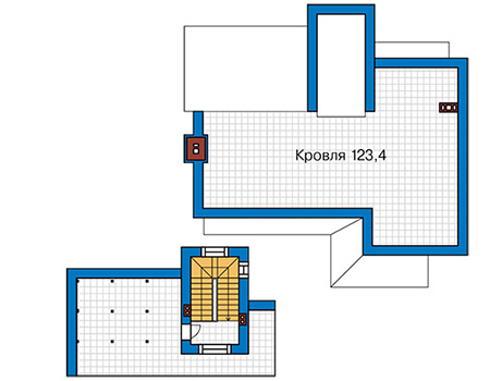 Планировка мансардного этажа :: Проект дома из кирпича 48-41