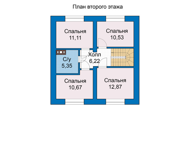 Планировка мансардного этажа :: Проект дома из кирпича 48-47