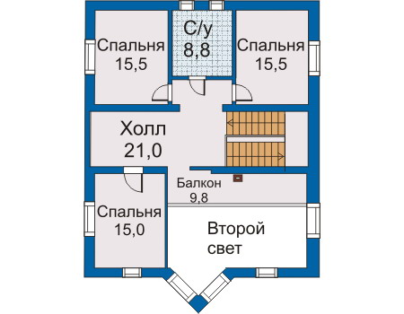 Планировка мансардного этажа :: Проект дома из газобетона 50-29