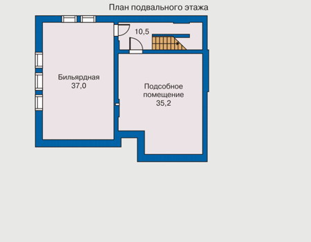 Планировка цокольного этажа :: Проект дома из газобетона 50-43