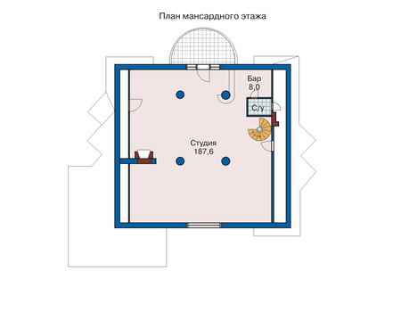 Планировка мансардного этажа :: Проект дома из газобетона 50-87