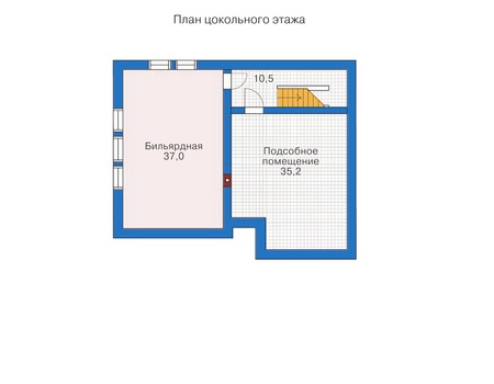 Планировка цокольного этажа :: Проект дома из газобетона 50-92