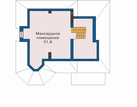 Планировка мансардного этажа :: Проект дома из газобетона 51-09