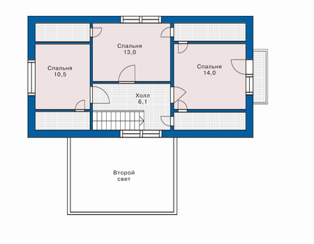 Планировка мансардного этажа :: Проект дома из газобетона 51-13