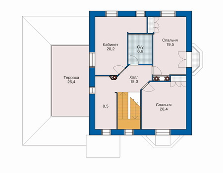 Планировка мансардного этажа :: Проект дома из газобетона 51-18