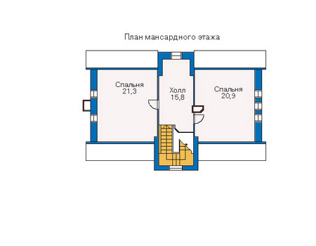Планировка мансардного этажа :: Проект дома из газобетона 51-19