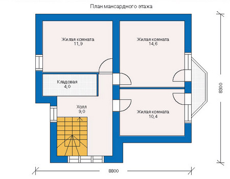 Планировка мансардного этажа :: Проект дома из газобетона 51-52