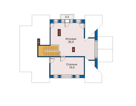 Планировка мансардного этажа :: Проект дома из газобетона 51-95