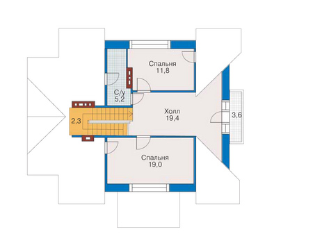 Планировка мансардного этажа :: Проект дома из газобетона 51-96