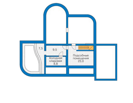 Планировка цокольного этажа :: Проект дома из газобетона 52-13