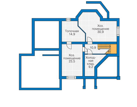 Планировка цокольного этажа :: Проект дома из газобетона 52-14
