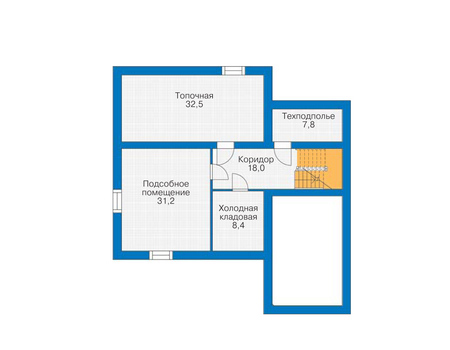 Планировка цокольного этажа :: Проект дома из газобетона 52-18