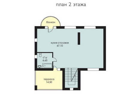 Планировка второго этажа :: Проект дома из газобетона 52-79