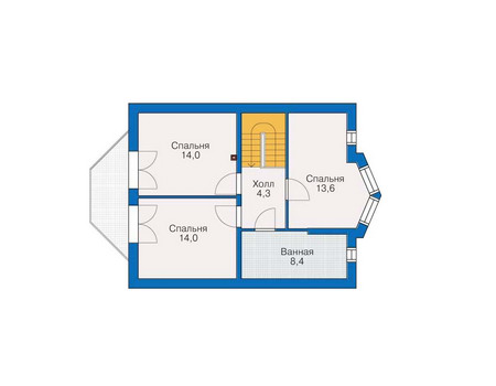 Планировка мансардного этажа :: Проект дома из газобетона 53-05