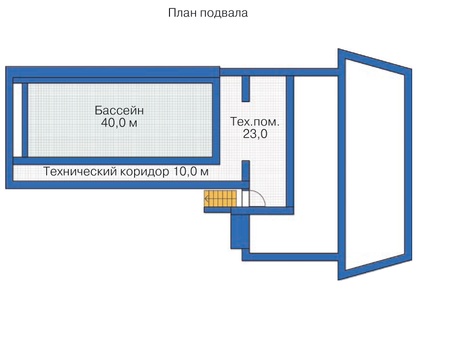 Планировка цокольного этажа :: Проект дома из газобетона 54-46