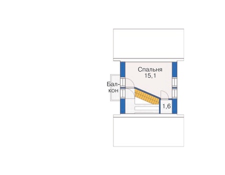 Планировка мансардного этажа :: Проект дома из газобетона 54-46