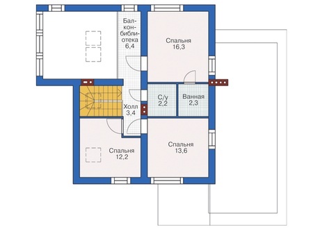 Планировка мансардного этажа :: Проект дома из газобетона 55-47