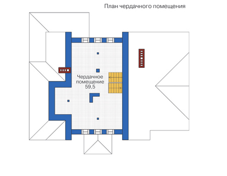 Планировка мансардного этажа :: Проект дома из газобетона 55-58