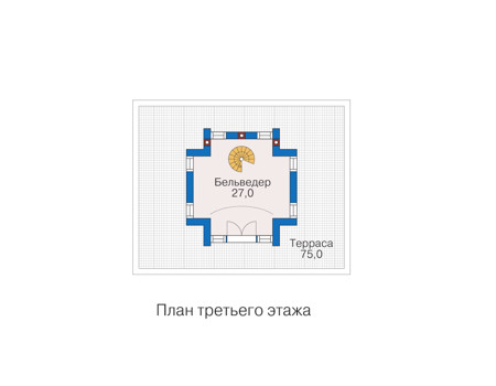 Планировка мансардного этажа :: Проект дома из газобетона 55-89