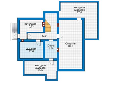 Планировка цокольного этажа :: Проект дома из газобетона 56-58