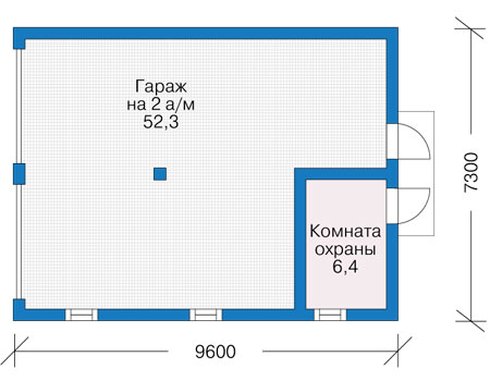 Планировка первого этажа :: Проект дома из газобетона 56-99