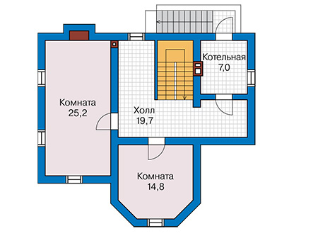 Планировка цокольного этажа :: Проект дома из газобетона 58-67