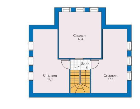 Планировка мансардного этажа :: Проект дома из газобетона 58-78