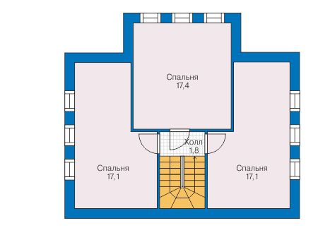 Планировка мансардного этажа :: Проект дома из газобетона 58-80