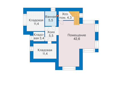 Планировка цокольного этажа :: Проект дома из газобетона 59-43